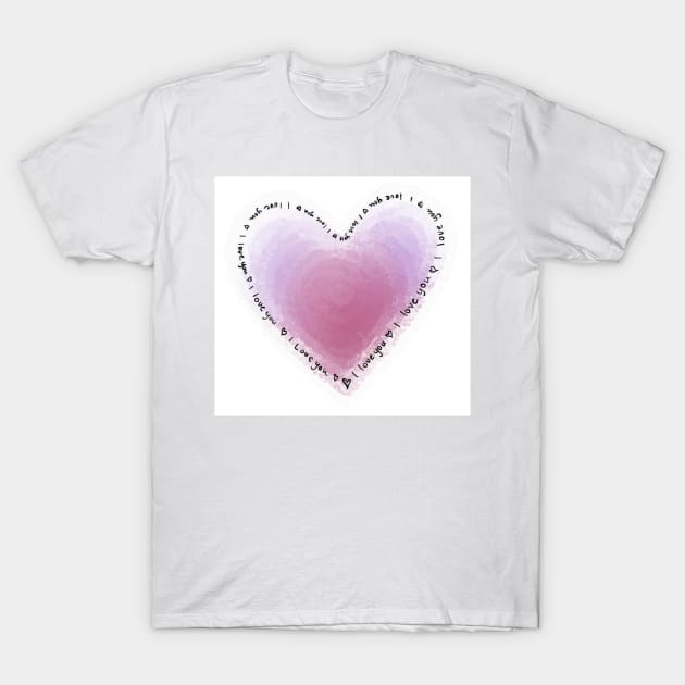 I love you love heart T-Shirt by stickypixie